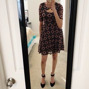 Bar III Geometric Print A-line Dress